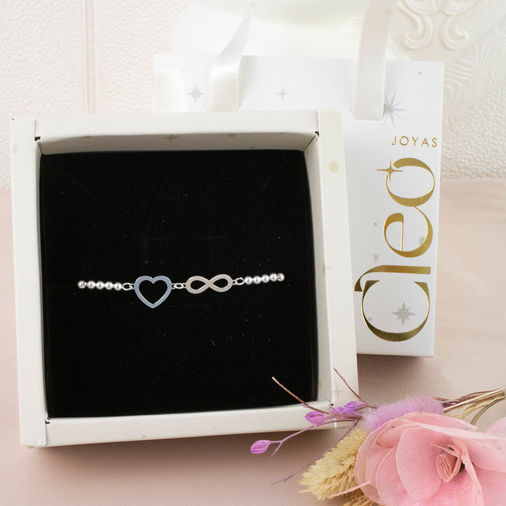 Pulsera Corazón Infinito Plata
