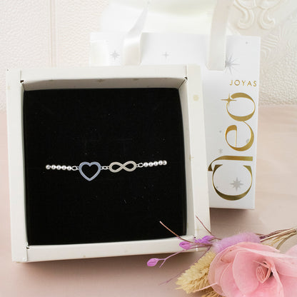 Pulsera Corazón Infinito Plata