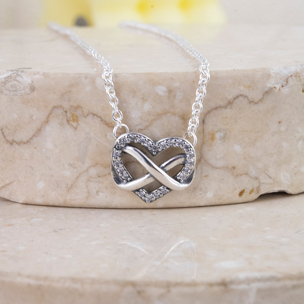 Collar Corazón Infinito Plata
