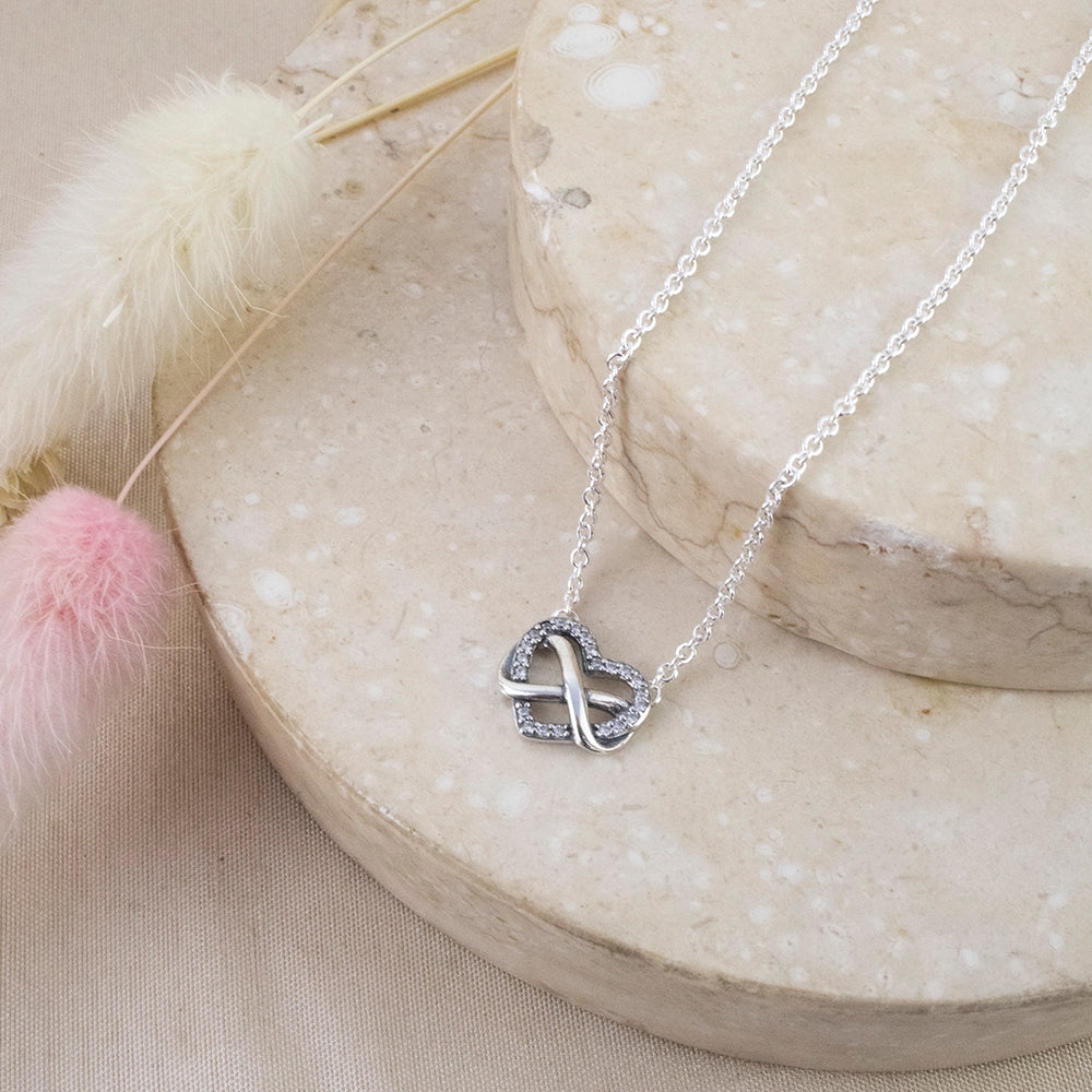 Collar Corazón Infinito Plata