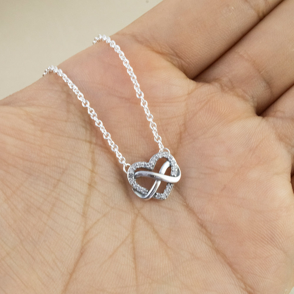 Collar Corazón Infinito Plata