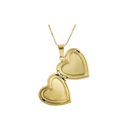 Collar Relicario Corazón Blanco Dorado Acero