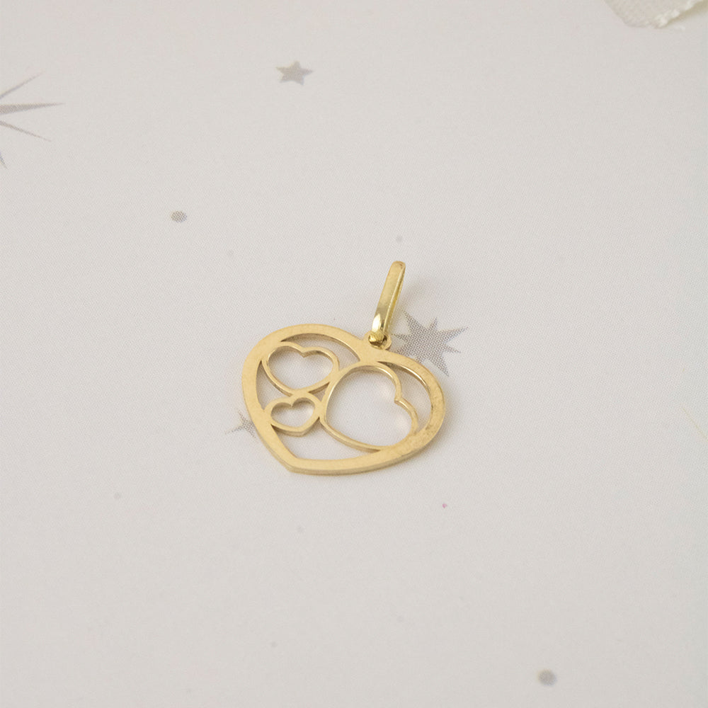 Dije Corazones Enlazados Oro 18k