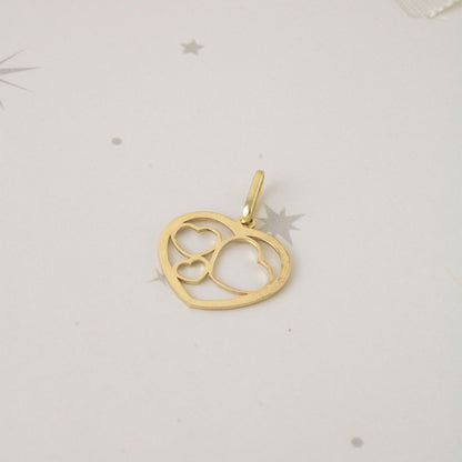 Dije Corazones Enlazados Oro 18k