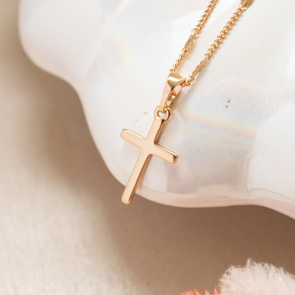 Collar Cruz Lisa Acero Rose