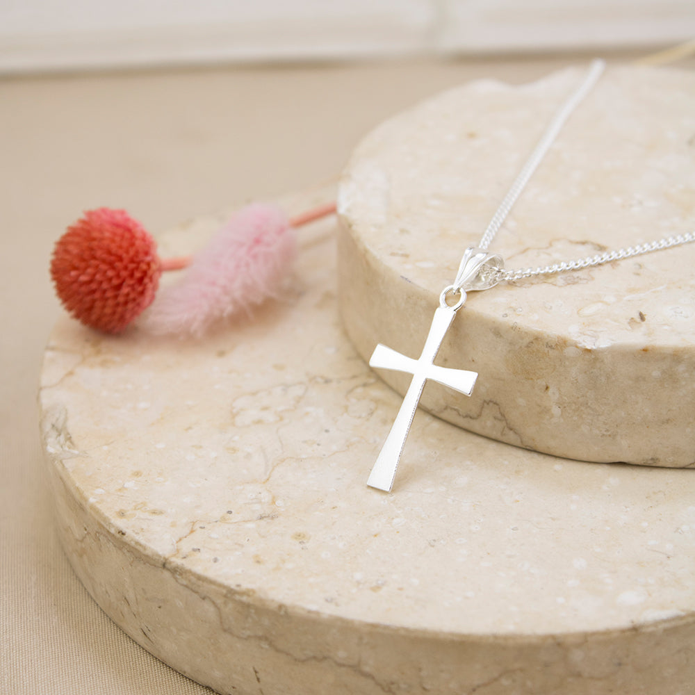 Collar Cruz Lisa Plata