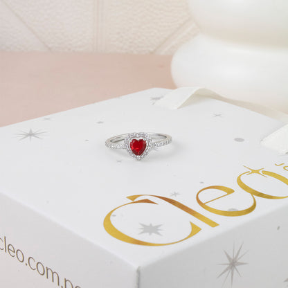 Anillo Corazón Divine Rojo Regulable