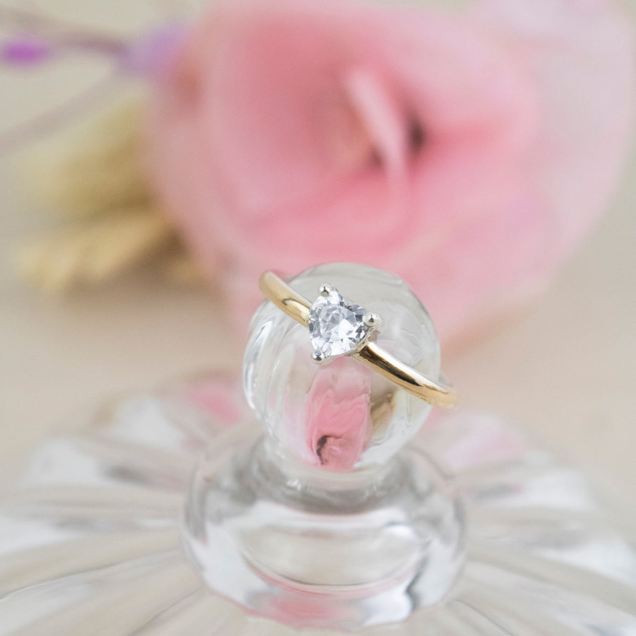 Anillo Corazón de Plata Laminado en Oro
