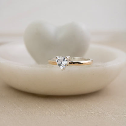 Anillo Corazón de Plata Laminado en Oro