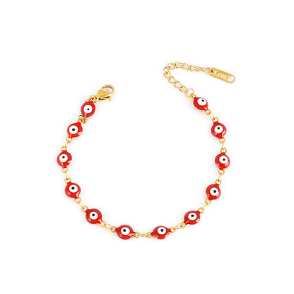 Pulsera Ojo turco Rojo Acero