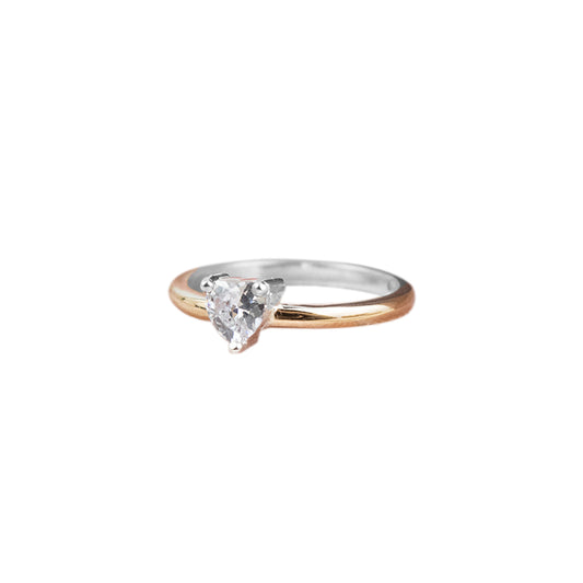 Anillo Corazón de Plata Laminado en Oro