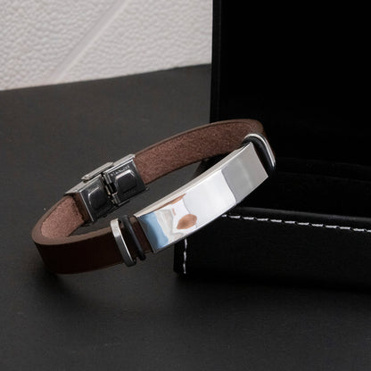 Esclava Cuerina  Plateado Hombre