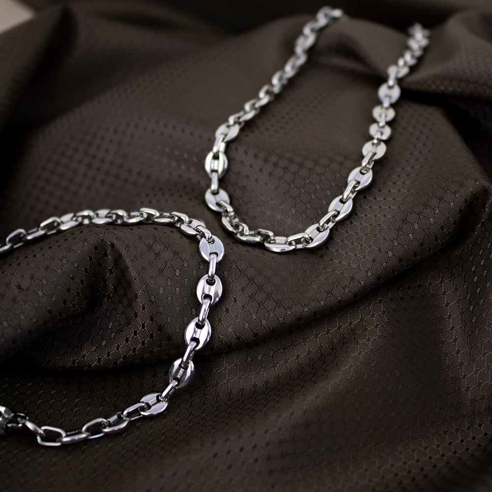 Set Eslabones Plateado Hombre