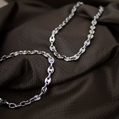 Set Eslabones Plateado Hombre