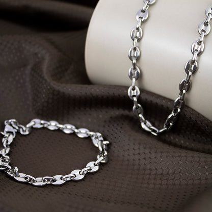 Set Eslabones Plateado Hombre