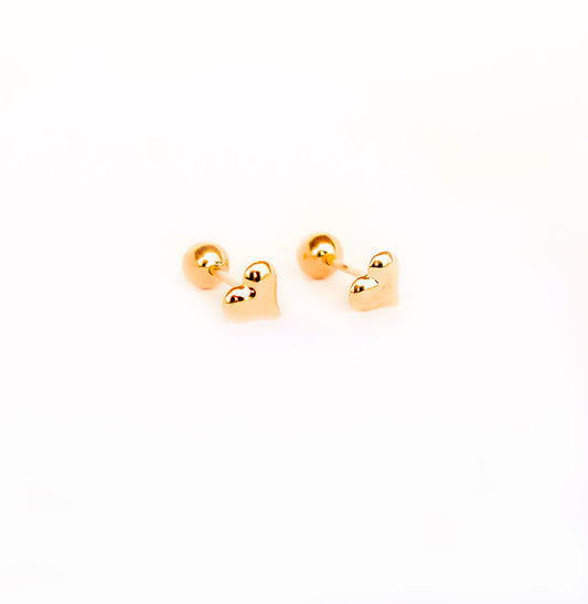 Arete Abridor Corazón Oro 18k