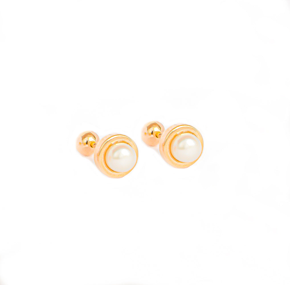 Arete Abridor Perla Oro 18k