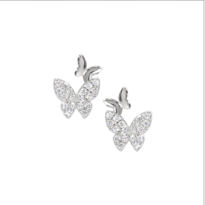 Arete Dasy Doble Mariposa Plata