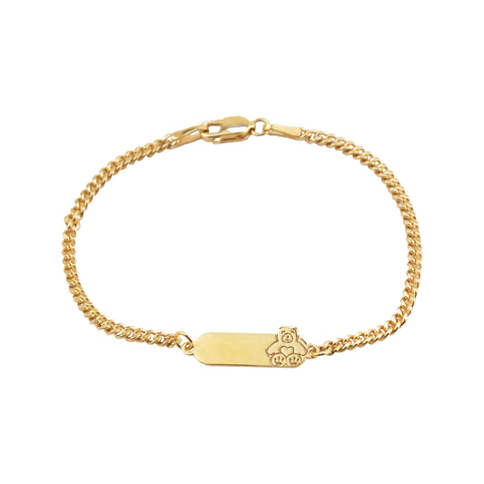 Pulsera para niña Osita Plata Bañada en Oro