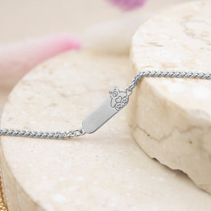 Pulsera para niña Osita Plata Bañada en Oro