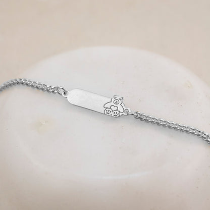 Pulsera para niña Osita Plata Bañada en Oro