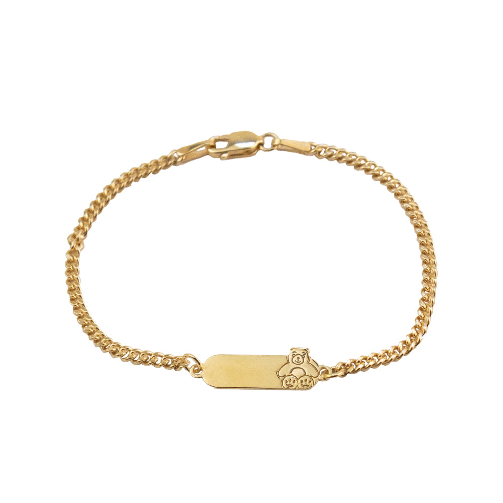 Pulsera para niño Osito Plata Bañada en Oro