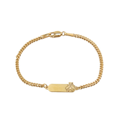 Pulsera para niño Osito Plata Bañada en Oro