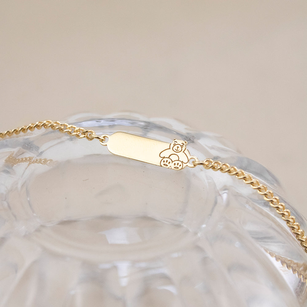 Pulsera para niño Osito Plata Bañada en Oro