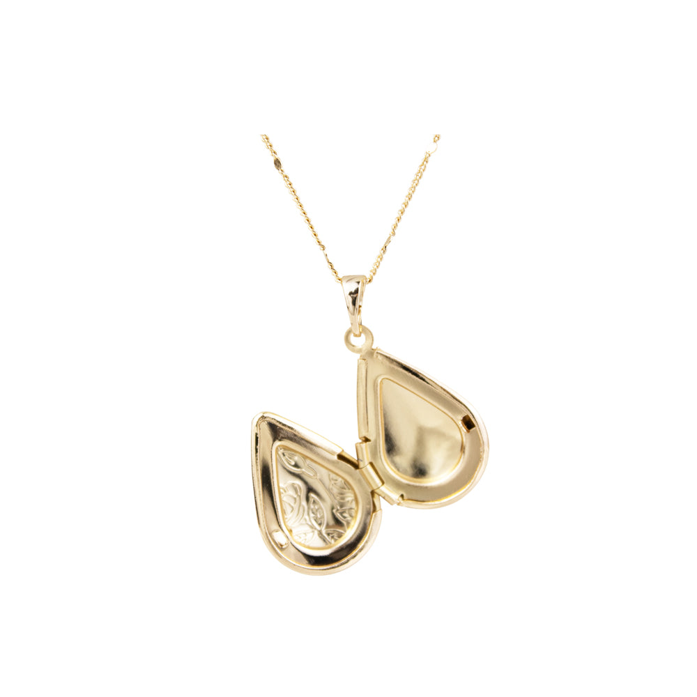 Collar Relicario Gota Dorado Rose