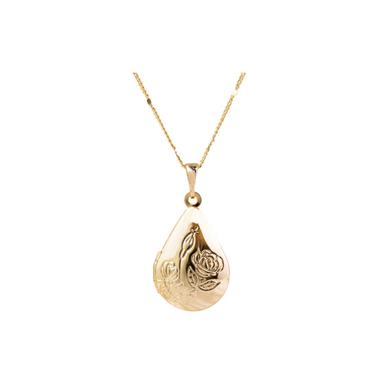 Collar Relicario Gota Dorado Rose