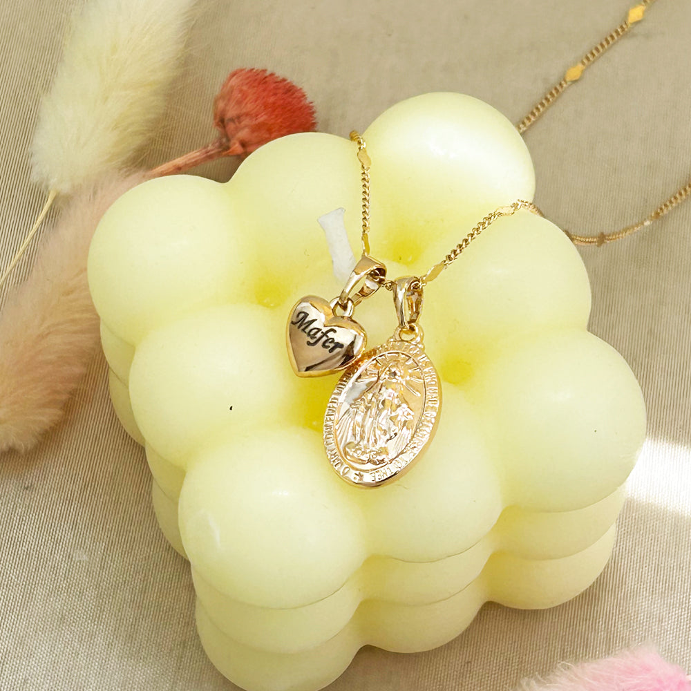 Collar Virgen de Guadalupe Grabado Rose