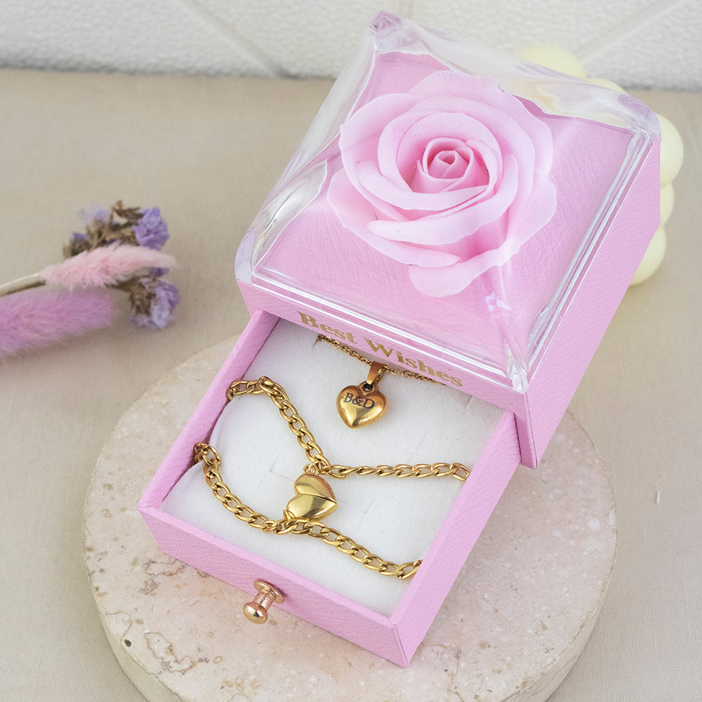 Set x3 Corazón Imantado Acero