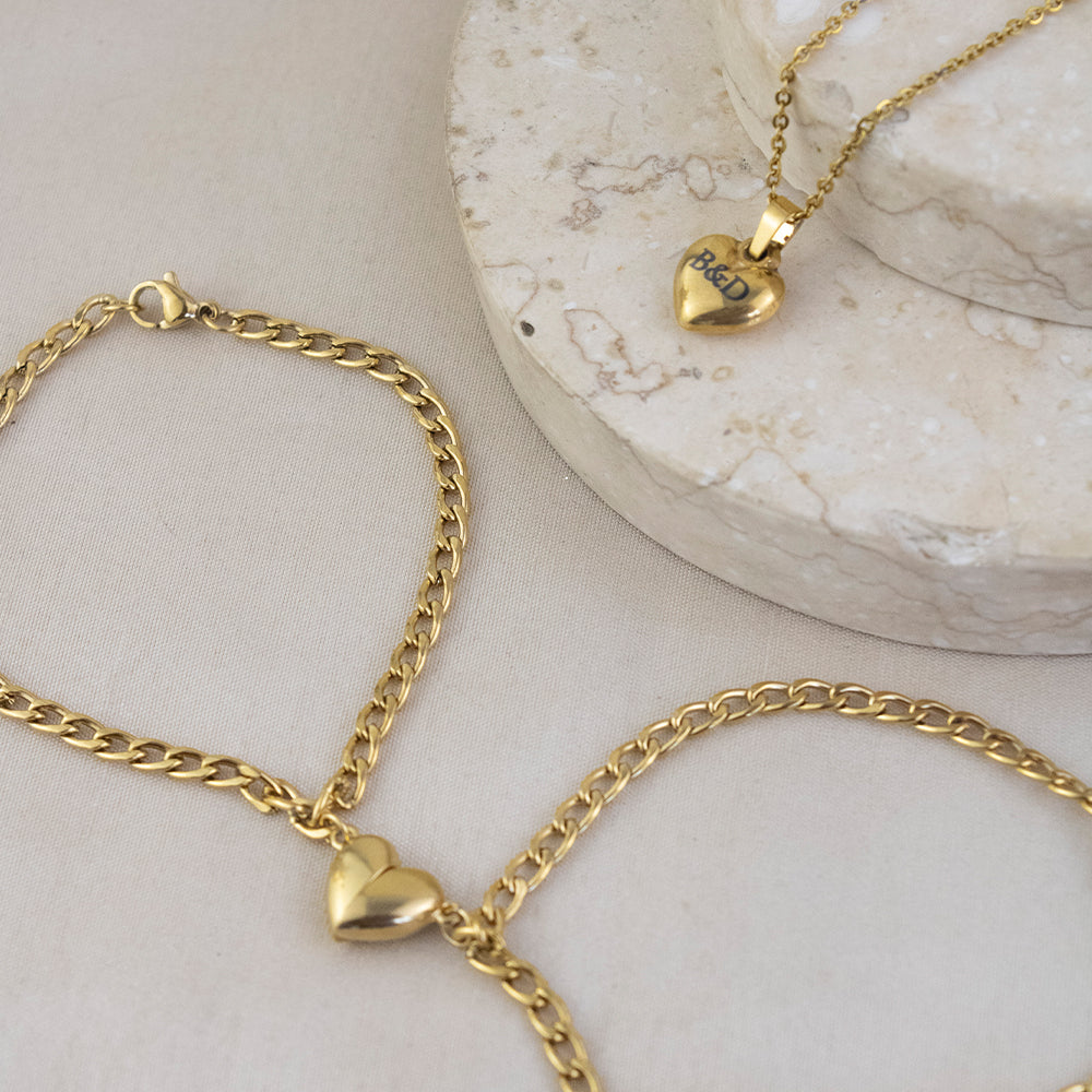 Set x3 Corazón Imantado Acero