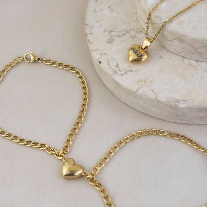 Set x3 Corazón Imantado Acero