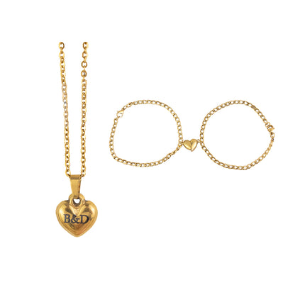 Set x3 Corazón Imantado Acero