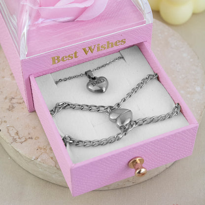 Set x3 Corazón Imantado Acero