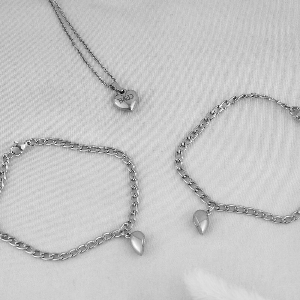 Set x3 Corazón Imantado Acero