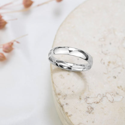Anillo Aro Liso 950 Plateado Plata