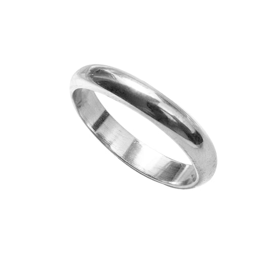 Anillo Aro Liso 950 Plateado Plata