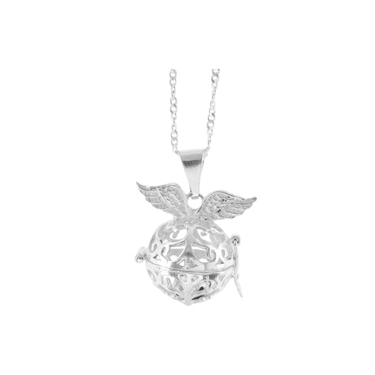 collar llamador de angeles plateado plata, collar con sonido, collar plateado, collar llamador, collar simbolico
