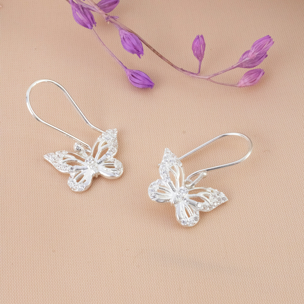 Set Mariposa Cristal Plata