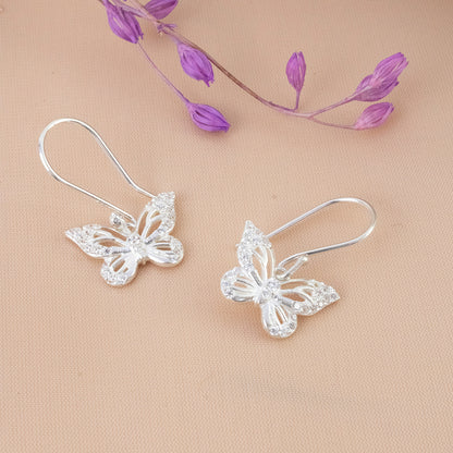 Set Mariposa Cristal Plata
