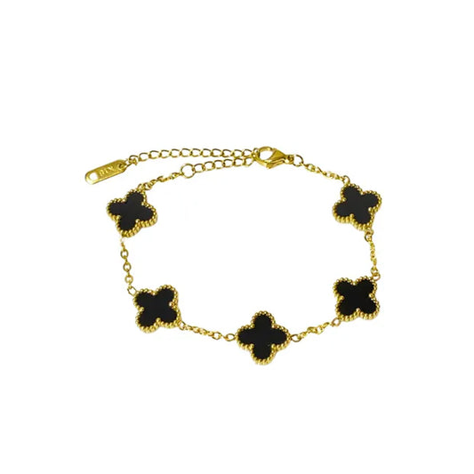 Pulsera 5 Treboles Negro