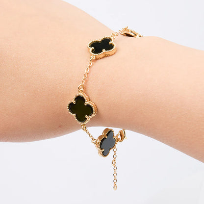 Pulsera 5 Treboles Negro