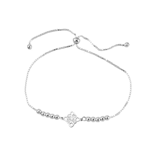 Pulsera Regulable Nudo de Bruja Plata