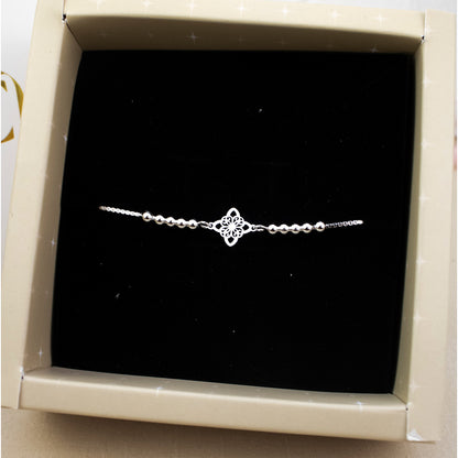 Pulsera Regulable Nudo de Bruja Plata