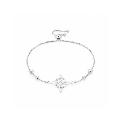 Pulsera Regulable Nudo de Bruja Plata