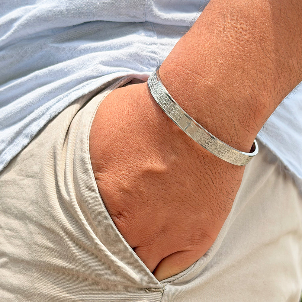 Pulsera Oración Plateado Acero Hombre