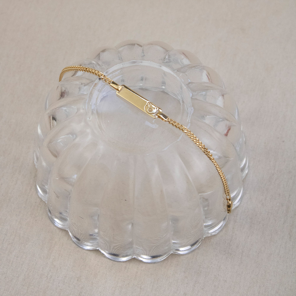 Pulsera para niña Osita Cara Plata Bañada en Oro