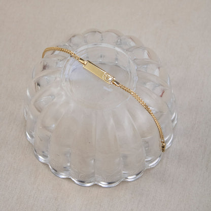 Pulsera para niña Osita Cara Plata Bañada en Oro